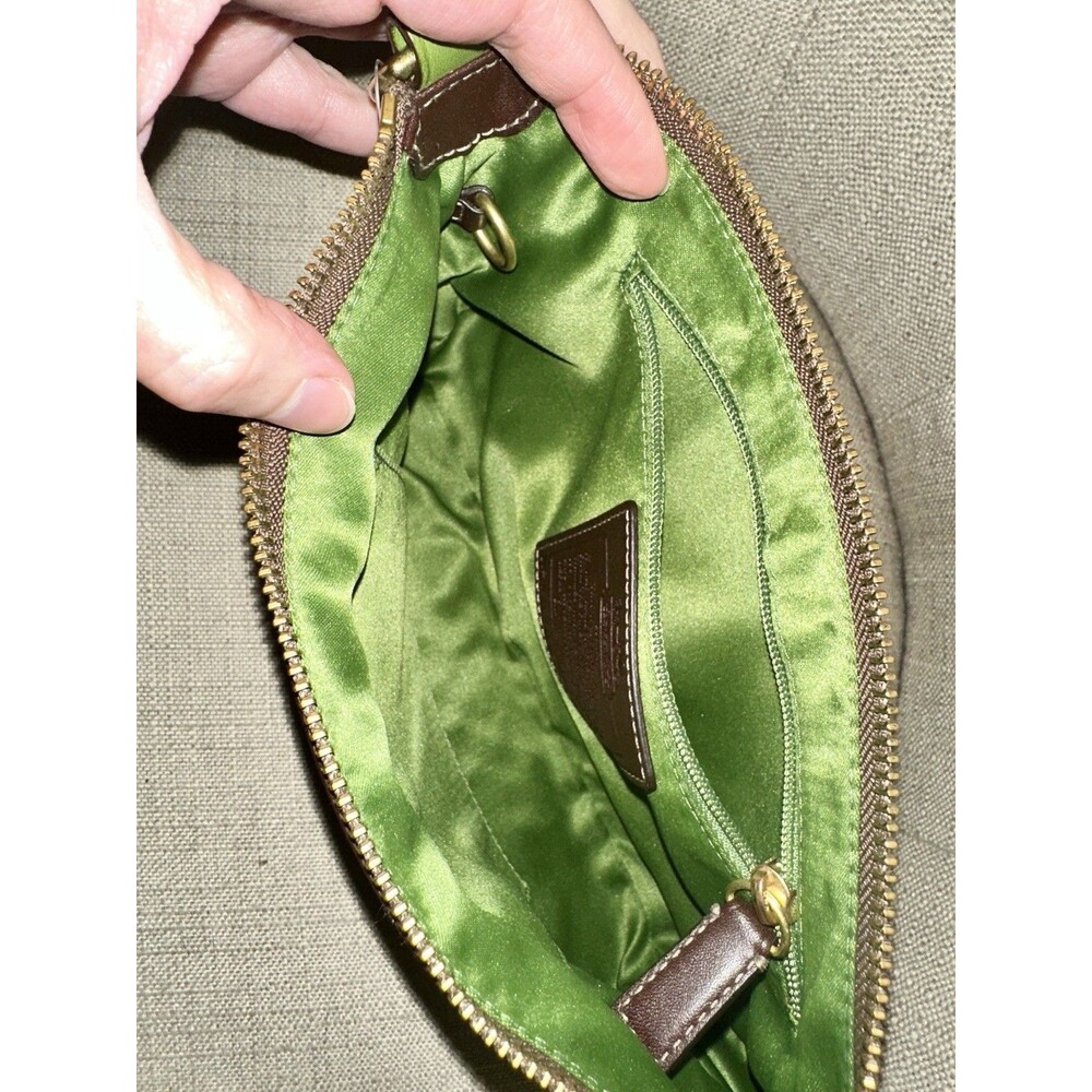 NWT Coach Heritage Stripe Shoulder Bag - Green Khaki Signature Canvas Y2K Retro - Picture 7 of 8